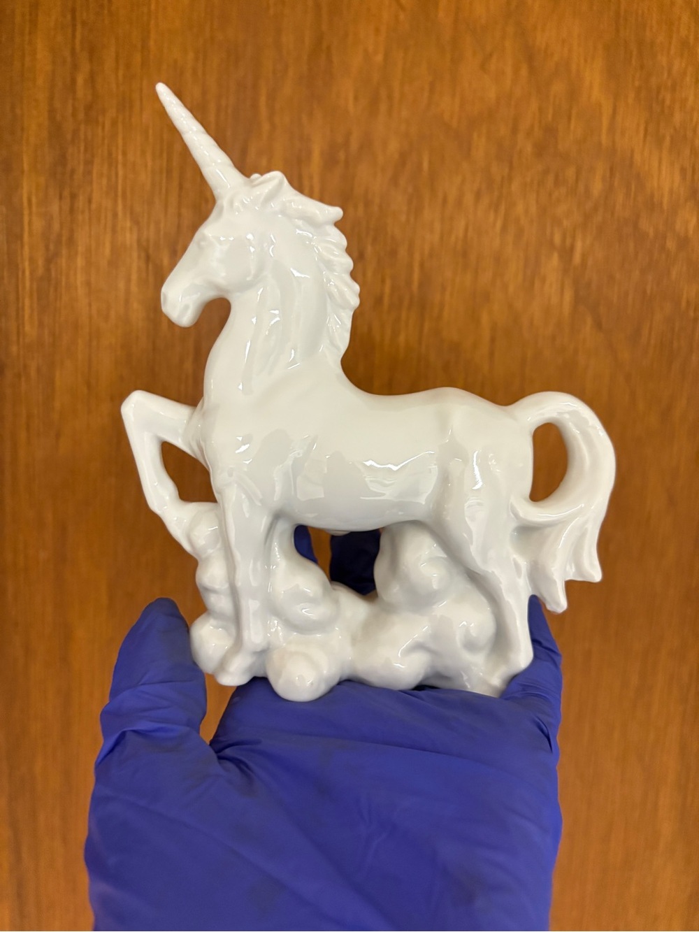 Vintage 1980s Ceramic White Unicorn Statue - Picture 2 of 7
